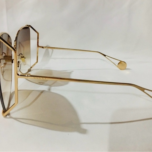 Gucci Gold Sunglasses with Gradient Brown Lenses main image 11